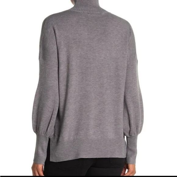 French Connection Women's Turtleneck Sweater Size Small Grey NWT Balloon Sleeve - Picture 2 of 7